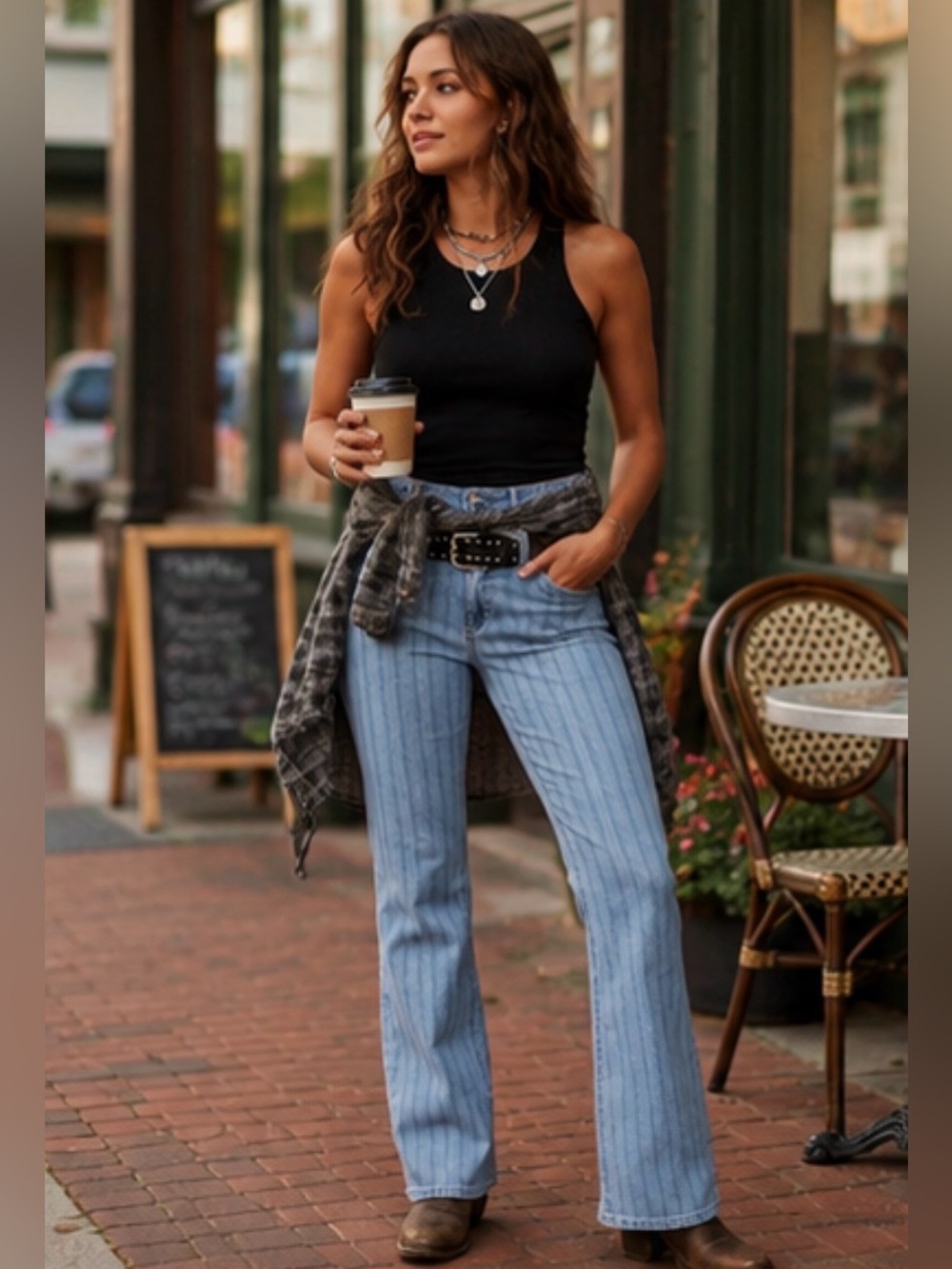 Low Rise Bootcut Jeans Herringbone Texture Size 8 Y2K Boho